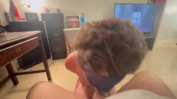 [Blindfolded, Cock Tied, Tied Up And] Teen Deep Throats Cock Close Up And Blindfolded
